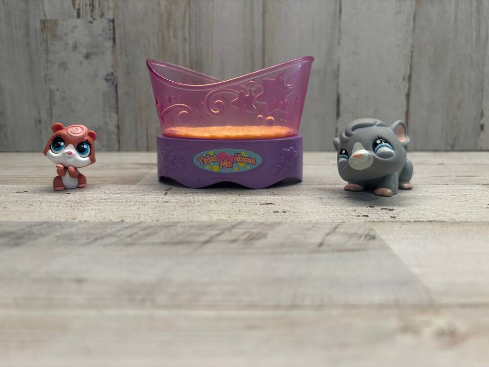 Littlest Pet Shop LPS Vintage Hampster  and Baby Lot EUC